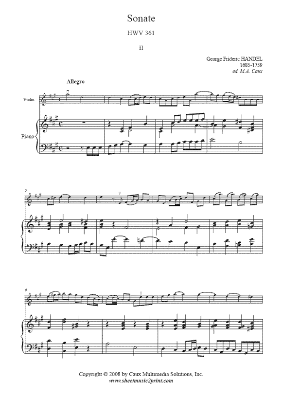 Handel : Sonate HWV 361 (II)