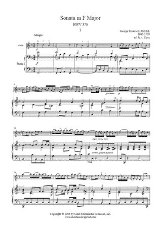 Sonata in F Major, HWV 370 (I : Adagio)