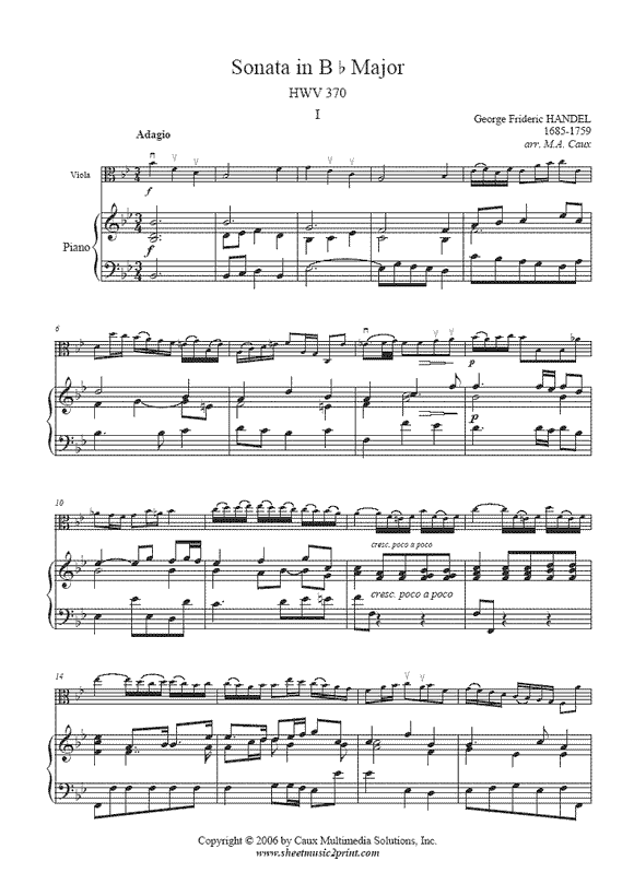 Handel : Sonata HWV 370 (I) - Viola