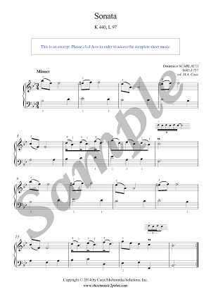 Sonata in B flat Major, K 440, L 97