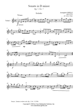 Sonata in D Minor, Op. 5, No. 7 (I : Preludio)