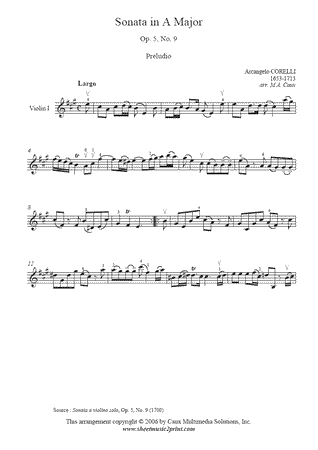 Sonata in A Major, Op. 5, No. 9 (I : Preludio)