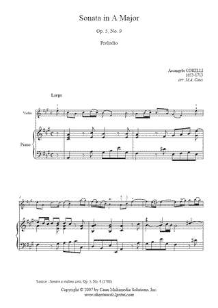Sonata in A Major, Op. 5, No. 9 (I : Preludio)
