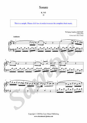 Sonata in C Major, K 545 (2/3 : Andante) -- Urtext
