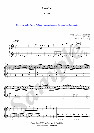 Sonata in C Major, K 545 (1/3 : Allegro) -- Urtext