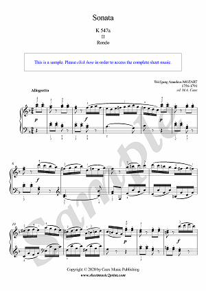 Sonata in F Major, K 547a (2/2 : Rondo)