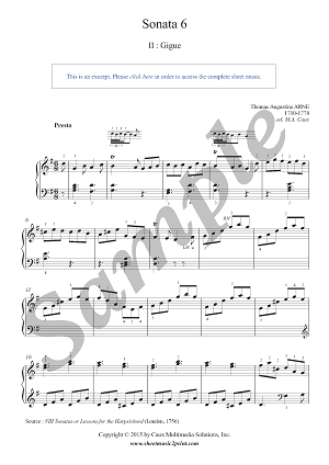 Arne : Sonata 6 (II : Gigue - Presto)