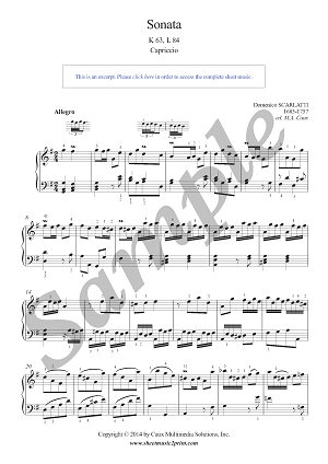 Scarlatti : Sonata K 63, L 84