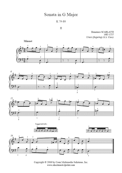 Scarlatti : Sonata K 79-80 (II) – Sheetmusic2print