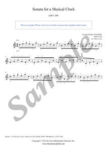 Handel : Sonata for a Musical Clock, HWV 598