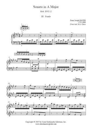 Sonata Hob. XVI:12 (III : Finale) -- Urtext