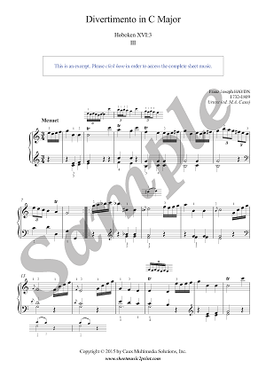 Haydn : Divertimento - Sonata Hob. XVI:3 (3/3 : Menuet)