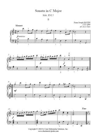 Sonata Hob. XVI:7 (II : Menuet and Trio)