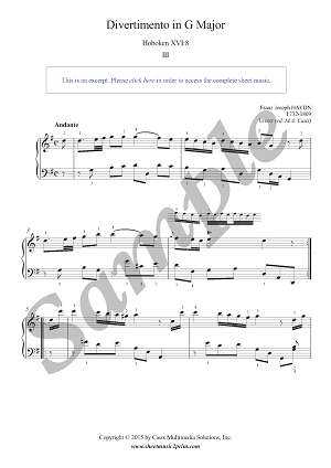 Sonata in G Major, Hob. XVI:8 (3/4) -- Urtext