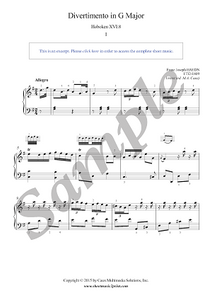 Haydn : Divertimento - Sonata Hob. XVI:8 (1/4 : Allegro)