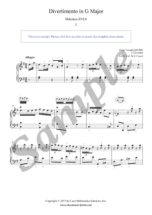Sonata in G Major, Hob. XVI:8 (1/4) -- Urtext