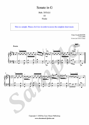 Sonata in G Major, Hob. XVI:G1 (3/3 : Finale) -- Urtext