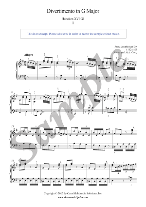 Sonata in G Major, Hob. XVI:G1 (1/3 : Allegro) -- Urtext