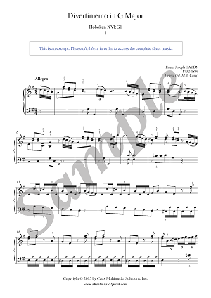 Haydn : Sonata Hob. XVI:G1 (1/3 : Allegro)