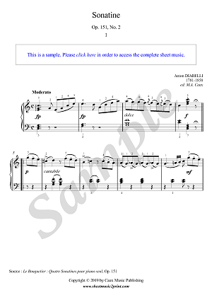 Diabelli : Sonatina Op. 151, No. 2 (1/3 : Moderato)