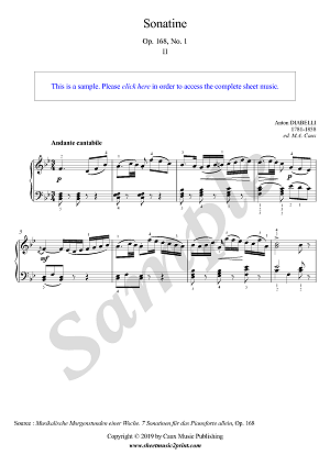 Sonatina in F Major, Op. 168, No. 1 (2/3 : Andante cantabile)