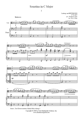 Sonatina No. 1 (I : Moderato) - Arranged by F. Seitz