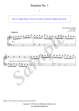 Sonatina No. 1 in C Major (1/3 : Allegretto)