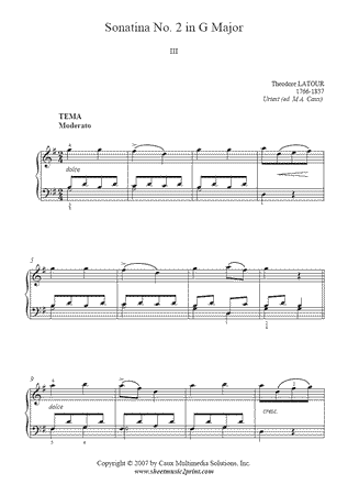 Sonatina No. 2 in G Major (III : Theme and Variations) -- Urtext