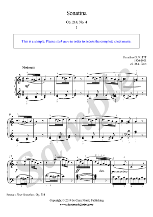 Gurlitt : Sonatina Op. 214, No. 4 (1/3 : Moderato)