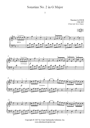 Sonatina No. 2 in G Major (I) -- Urtext