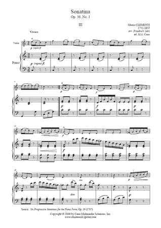 Sonatina Op. 36, No. 1 (III) - Arranged by F. Seitz