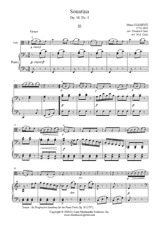 Sonatina Op. 36, No. 1 (III) - Arranged by F. Seitz