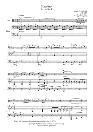 Sonatina Op. 36, No. 1 (II) - Arranged by F. Seitz