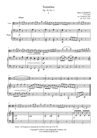 Sonatina Op. 36, No. 1 (I) - Arranged by F. Seitz