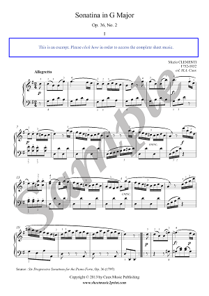 Clementi : Sonatina Op. 36, No. 2