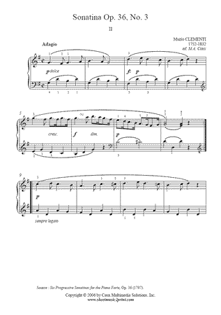 Sonatina in C Major, Op. 36, No. 3 (II)