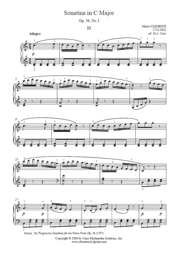 Clementi : Sonatina Op. 36, No. 3 (III)