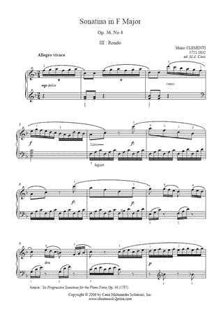 Sonatina in F Major, Op. 36, No. 4 (III)