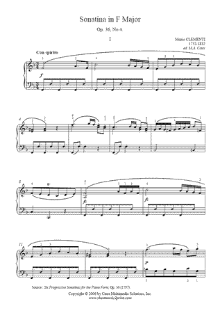 Sonatina in F Major, Op. 36, No. 4 (I)