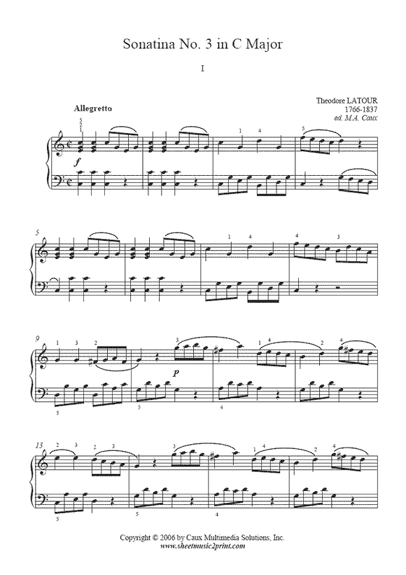 Sonatina No. 3 in C Major (I)