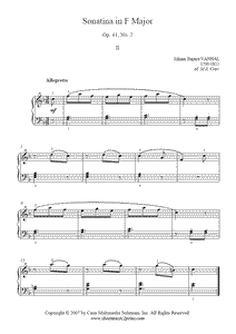 Vanhal : Sonatina Op. 41, No. 2 (II)