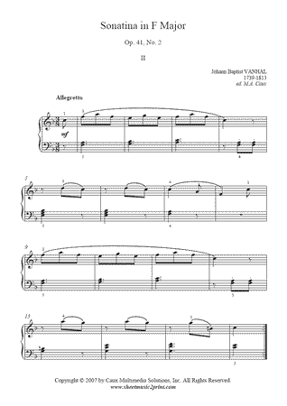 Sonatina in F Major, Op. 41, No. 2 (II)