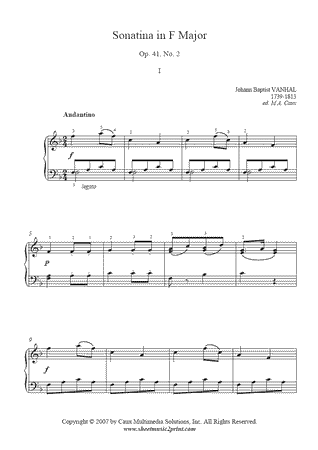 Sonatina in F Major, Op. 41, No. 2 (I)