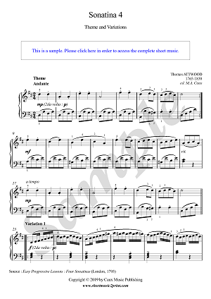 Sonatina No. 4 in D Major (Theme and Variations)