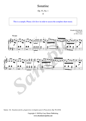 Kuhlau : Sonatina Op. 55, No. 1 (2/2 : Vivace)