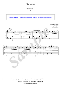 Kuhlau : Sonatina in C Major, Op. 55, No. 1 (1/2 : Allegro)