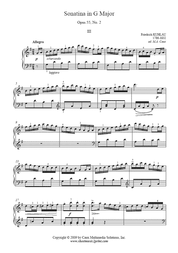 Kuhlau : Sonatina Op. 55, No. 2 (III)