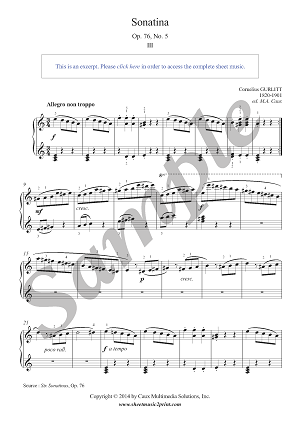 Gurlitt : Sonatina Op. 76, No. 5 (3/3 : Allegro non troppo)