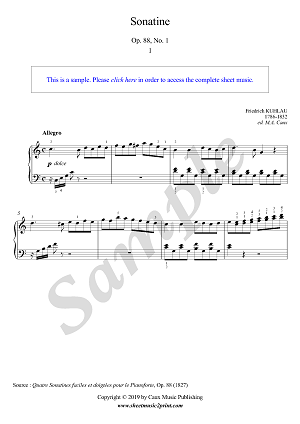 Sonatina in C Major, Op. 88, No. 1 (1/3 : Allegro)