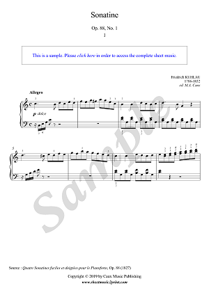 Kuhlau : Sonatina Op. 88, No. 1 (1/3 : Allegro)